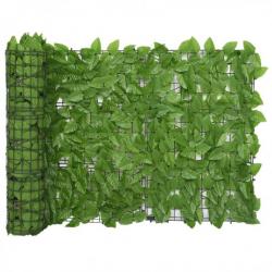 Écran de balcon avec feuilles vert 400x75 cm 315496
