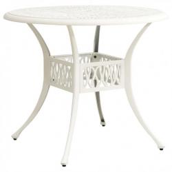 Table de jardin Blanc 90x90x74 cm Aluminium coulé 315587