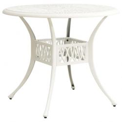 Table de jardin Blanc 90x90x74 cm Aluminium coulé 315587
