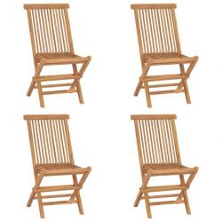 Chaises de jardin pliables 4 pcs Bois de teck massif 315442