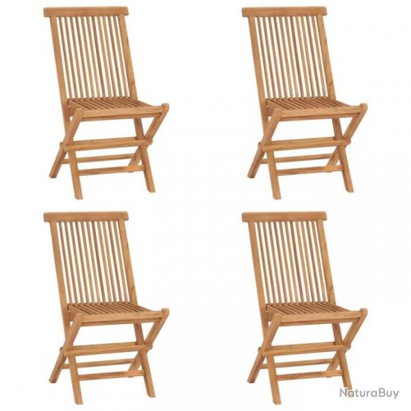 Chaises de jardin pliables 4 pcs Bois de teck massif 315442