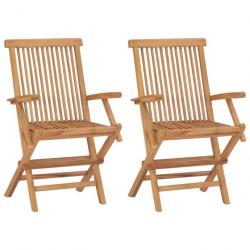 Chaises de jardin pliables 2 pcs Bois de teck massif 315443