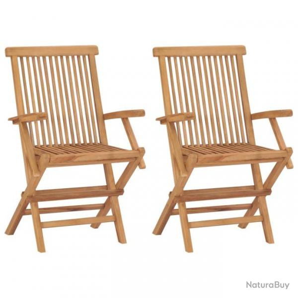 Chaises de jardin pliables 2 pcs Bois de teck massif 315443