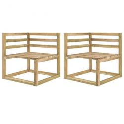 Canapés d'angle palette de jardin 2 pcs Pin imprégné de vert 315706