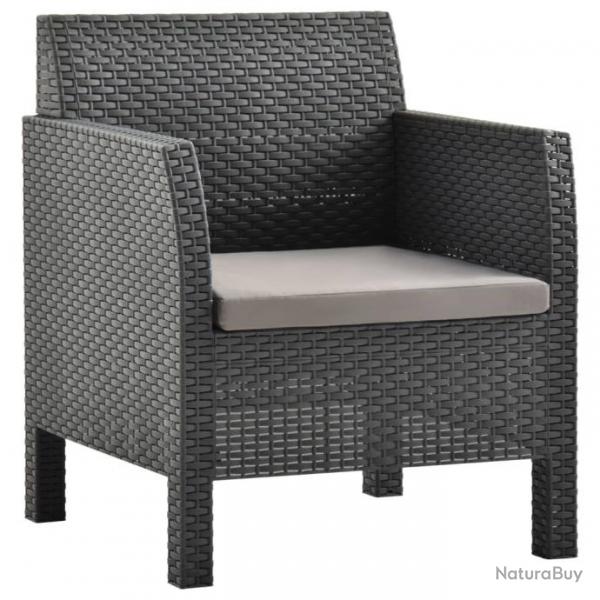 Chaise de jardin avec coussin PP Anthracite 315639