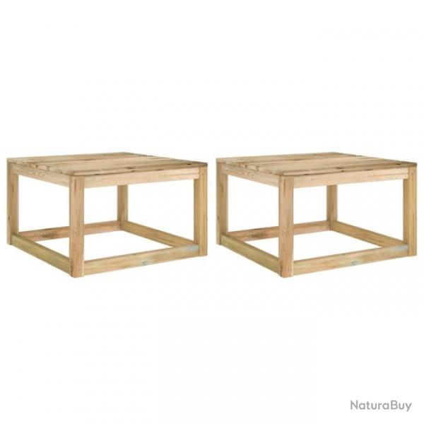 Tables palette de jardin 2pcs 60x60x36,5cm Bois de pin imprgn 315704