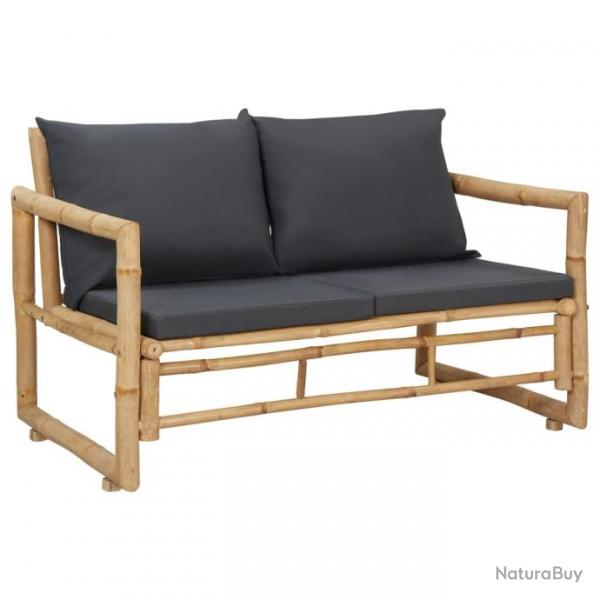 Banc de jardin avec coussins 115 cm Bambou 315597