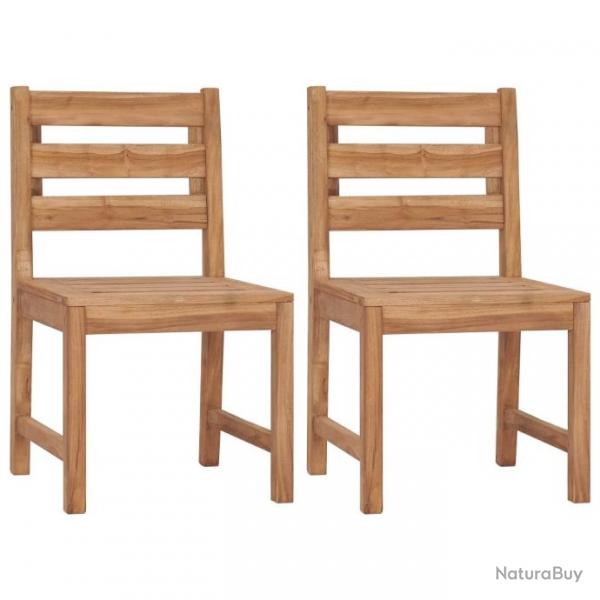 Chaises de jardin 2 pcs Bois de teck solide 315614