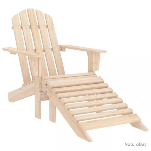 Chaise de jardin Adirondack avec pouf Bois de sapin solide 315862