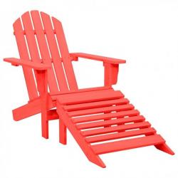 Chaise de jardin Adirondack avec pouf Bois de sapin Rouge 315863