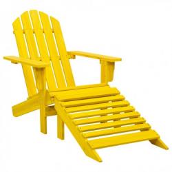 Chaise de jardin Adirondack avec pouf Bois de sapin Jaune 315864