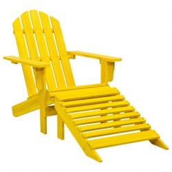 Chaise de jardin Adirondack avec pouf Bois de sapin Jaune 315864