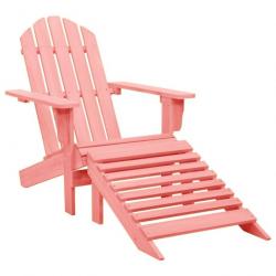 Chaise de jardin Adirondack avec pouf Bois de sapin solide Rose 315867