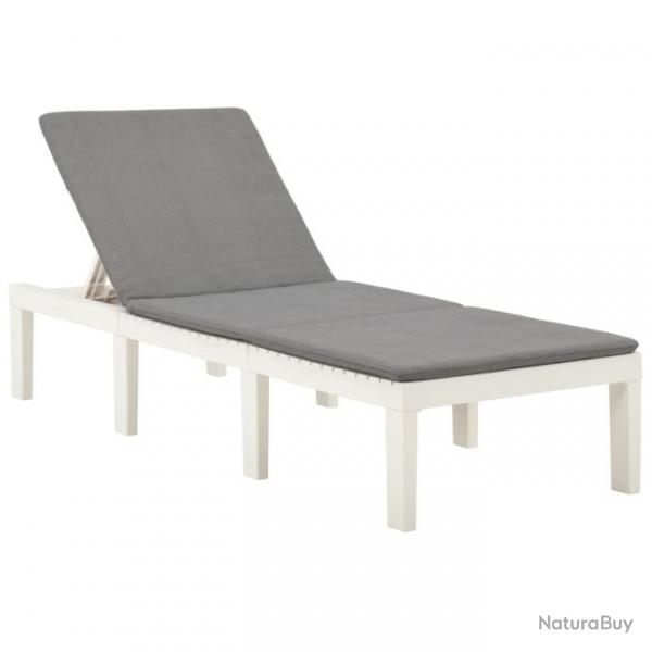 Chaise longue avec coussin Plastique Blanc 315828