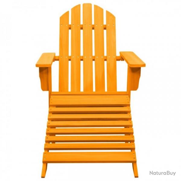 Chaise de jardin Adirondack avec pouf Bois de sapin Orange 315868