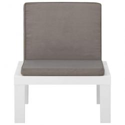 Chaise de salon de jardin avec coussin Plastique Blanc 315846