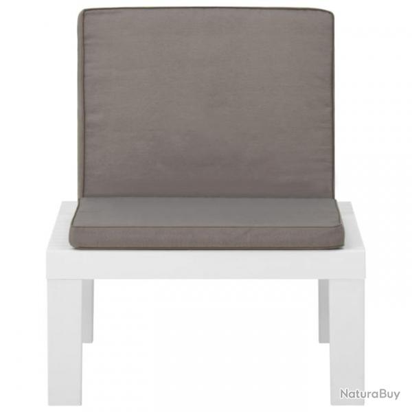 Chaise de salon de jardin avec coussin Plastique Blanc 315846