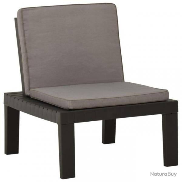 Chaise de salon de jardin avec coussin Plastique Gris 315847