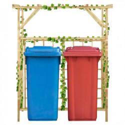 Pergola de jardin pour poubelles doubles Bois de pin imprégné 316063