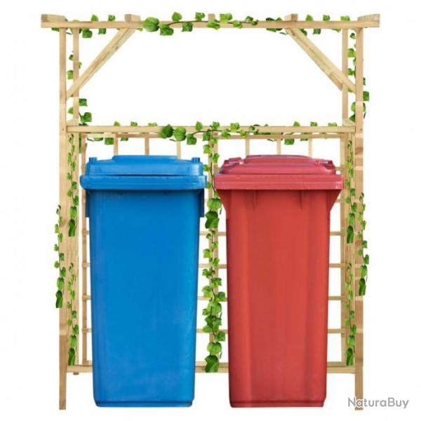 Pergola de jardin pour poubelles doubles Bois de pin imprgn 316063