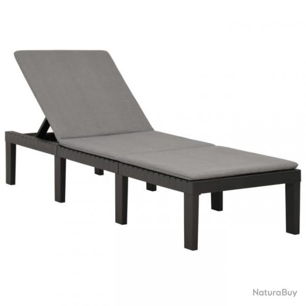 Chaise longue avec coussin Plastique Anthracite 315829