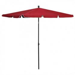Parasol de jardin avec mât 210x140 cm Rouge bordeaux 315547