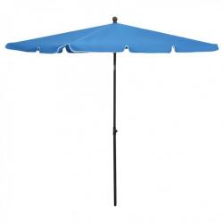 Parasol de jardin avec mât 210x140 cm Bleu azuré 315550