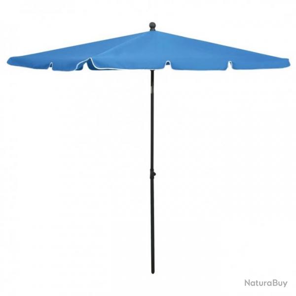 Parasol de jardin avec mt 210x140 cm Bleu azur 315550