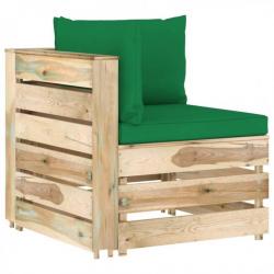 Canapé d'angle sectionnel avec coussins Bois imprégné de vert 3074500