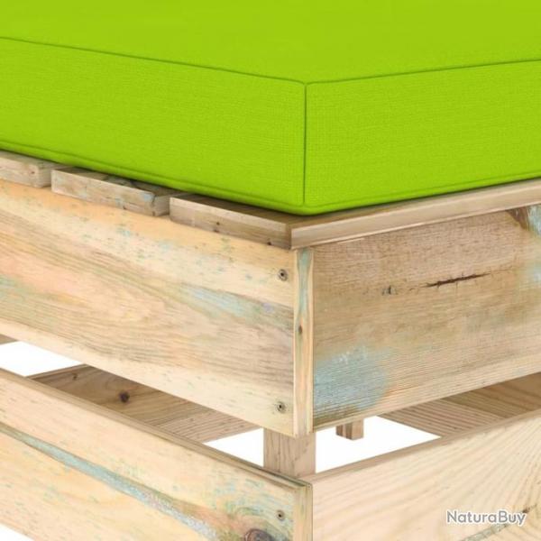 Pouf sectionnel avec coussin Bois imprgn de vert 3074530