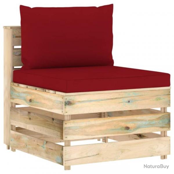 Canap central sectionnel avec coussins Bois imprgn de vert 3074516