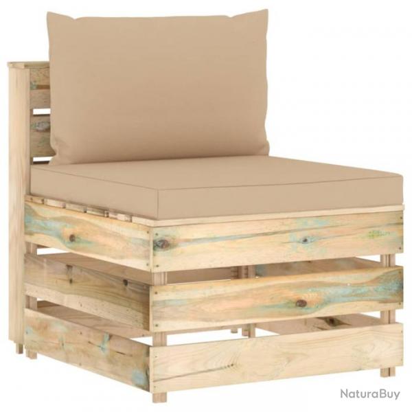 Canap central sectionnel avec coussins Bois imprgn de vert 3074510