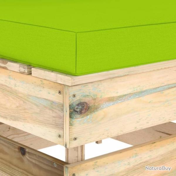 Canap central sectionnel avec coussins Bois imprgn de vert 3074518