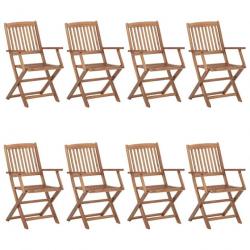 Chaises pliables d'extérieur 8 pcs Bois d'acacia solide 3074937