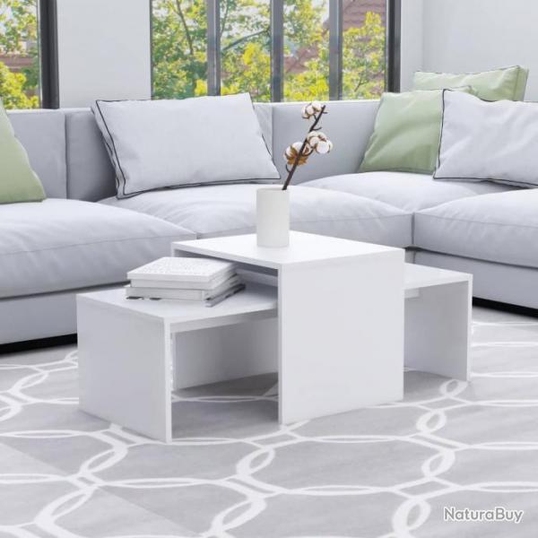 tables basses Blanc 100x48x40 cm Agglomr 802912