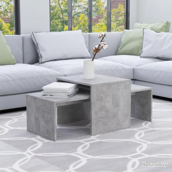 tables basses Gris bton 100x48x40 cm Agglomr 802916