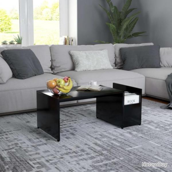 Table basse Noir 90x45x35 cm Agglomr 802922