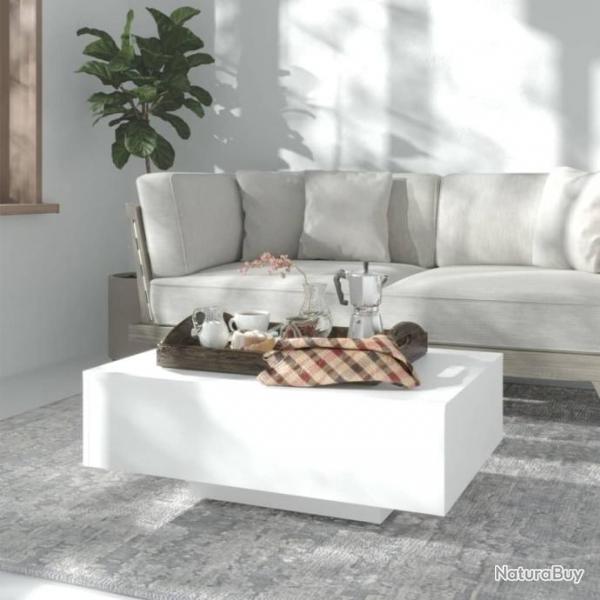 Table basse Blanc 85x55x31 cm Agglomr 803380