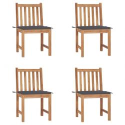 Chaises de jardin 4 pcs avec coussins Bois de teck massif 3073088