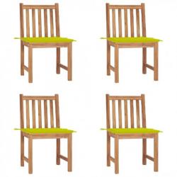 Chaises de jardin 4 pcs avec coussins Bois de teck massif 3073099