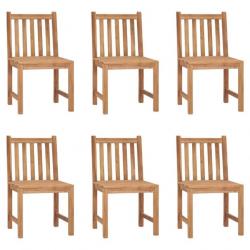 Chaises de jardin 6 pcs Bois de teck solide 3073086