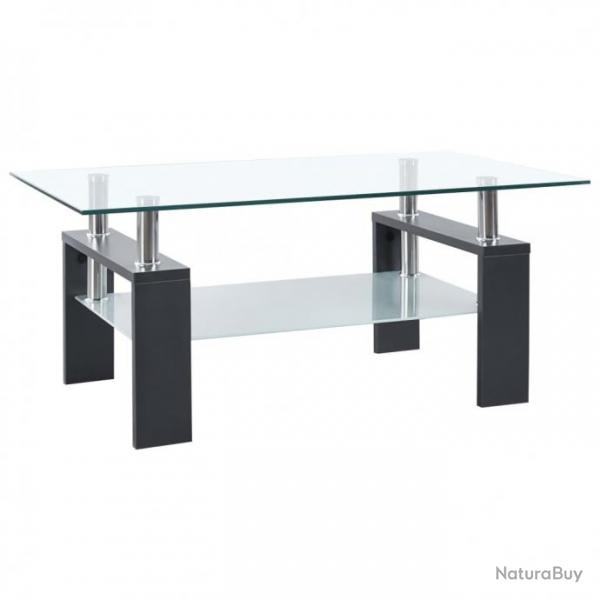 Table basse Gris et transparent 95x55x40 cm Verre tremp 330305