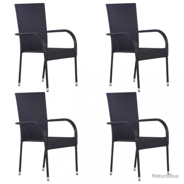 Meuble salle  manger de jardin 5 pcs Rsine tresse Noir 3072485