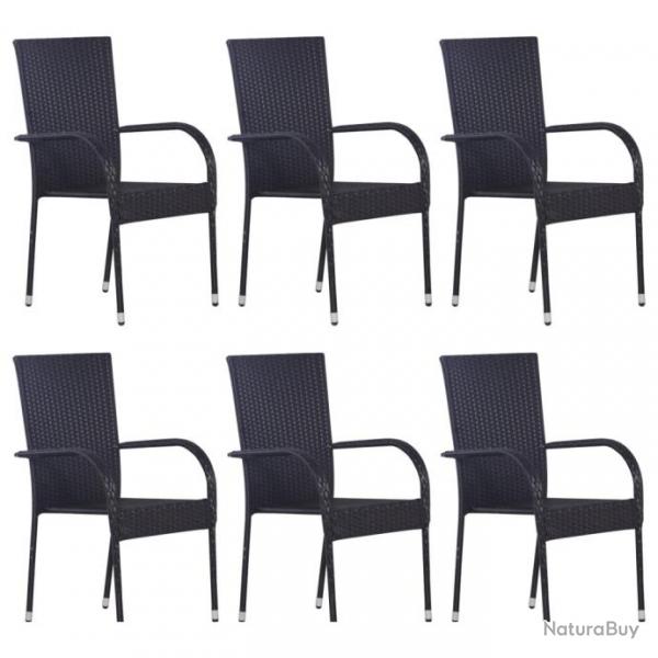 Meuble salle  manger de jardin 7 pcs Rsine tresse Noir 3072502