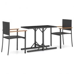 Meuble salle à manger de jardin 3 pcs Noir 3072442