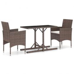 Meuble salle à manger de jardin 3 pcs Marron 3072448