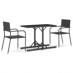 Meuble salle à manger de jardin 3 pcs Noir 3072443