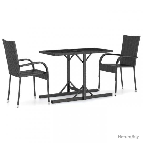 Meuble salle  manger de jardin 3 pcs Noir 3072440