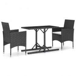 Meuble salle à manger de jardin 3 pcs Noir 3072433