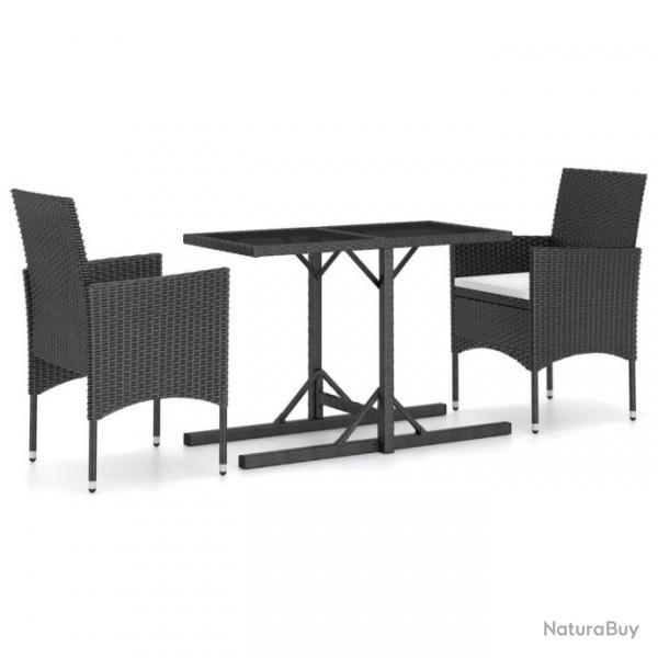 Meuble salle  manger de jardin 3 pcs Noir 3072433